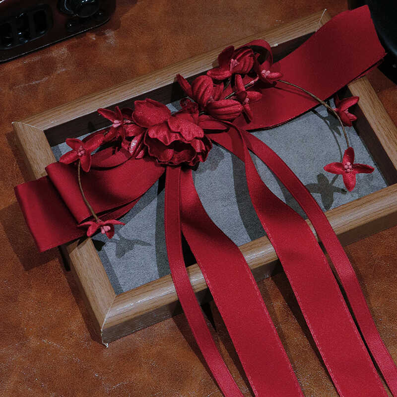 Hajcsat szatén virággal és masnival, fém, gyerekeknek, 2021 tavasz, Romantic Capital