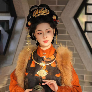 Coroană pentru păr în stil antic din cupru, lucrată manual, unisex, cu formă de floare