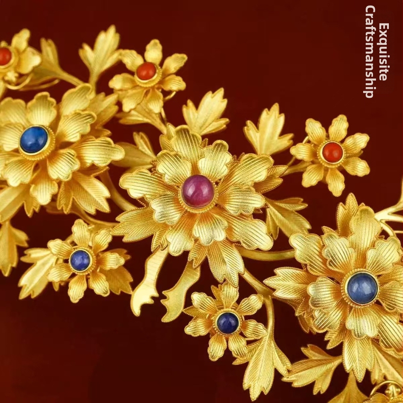 Vlasová koruna v starobylom štýle z meďe, ručne vyrobená, unisex, tvar kvetu