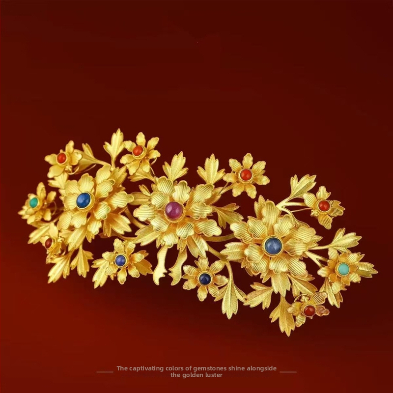 Vlasová koruna v starobylom štýle z meďe, ručne vyrobená, unisex, tvar kvetu