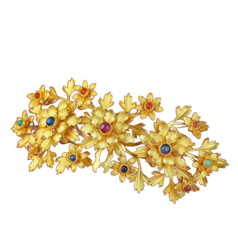 Coroană pentru păr în stil antic din cupru, lucrată manual, unisex, cu formă de floare