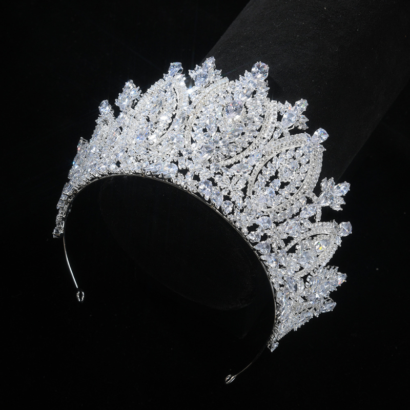 Аксесоар за глава: метална корона, електроплакирана, природно вдъхновен женски стил, подходяща за сватби и рождени дни, индивидуално опаковано