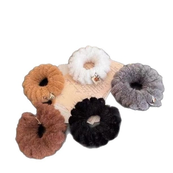 Elastic pentru păr din cablu plușat, lucrat manual, stil coreean, insertie argint 800