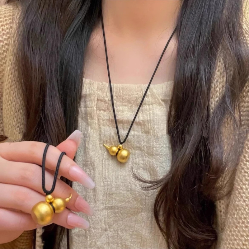 Colier cu pandantiv geometric din aliaj de cupru, șnur împletit, placare electroplată, 5 g, model X2010 Gold