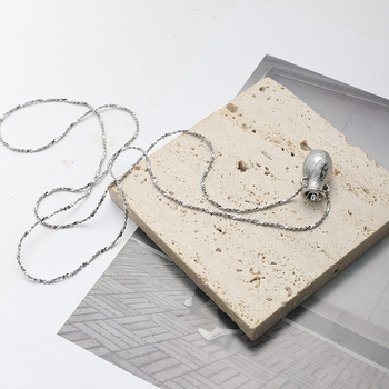 Colier din cupru cu lanț de bile, stil geometric, placare electroplatină, material pandantiv: Alt