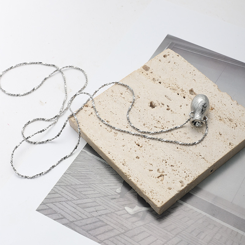 Colier din cupru cu lanț de bile, stil geometric, placare electroplatină, material pandantiv: Alt