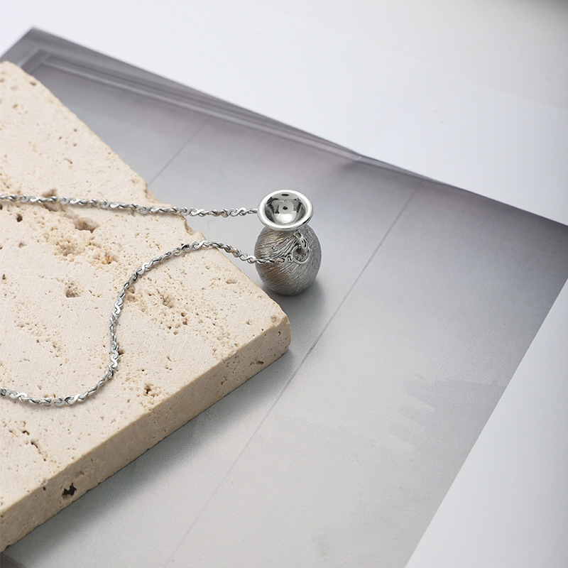 Colier din cupru cu lanț de bile, stil geometric, placare electroplatină, material pandantiv: Alt