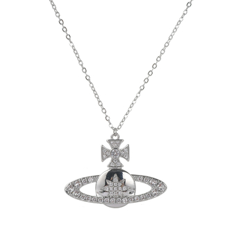 Колие със Сатурн, обсипано с диаманти, ретро дълго синджирче (Сплав; Есен 2025; Индивидуален стил)