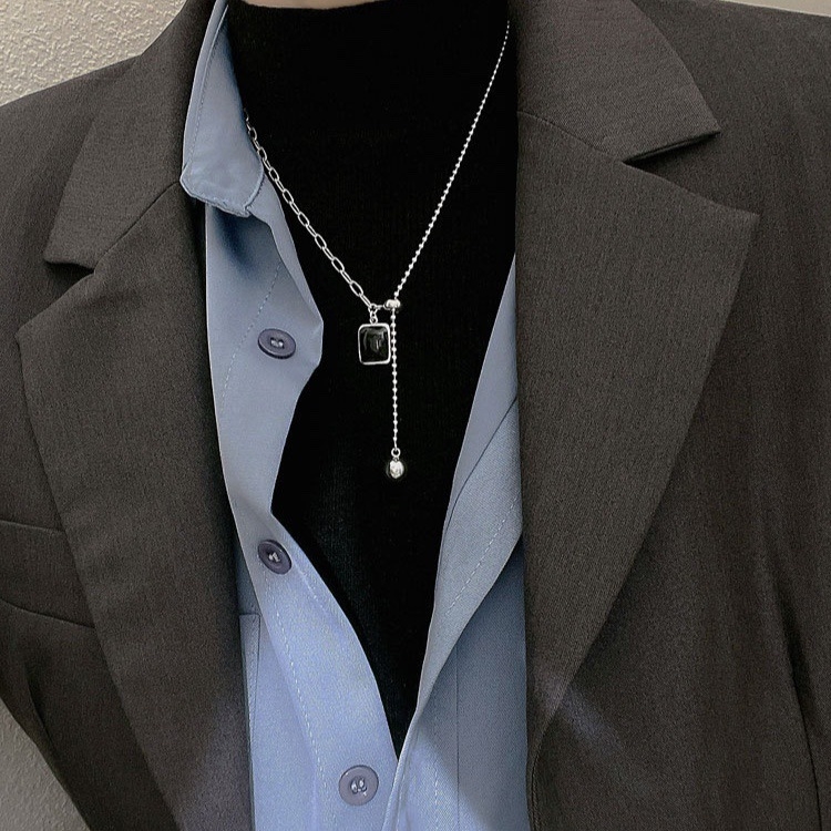 Unisex ogrlica od titanij čelika s kutijastim lancem i privjeskom od legure