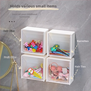 Vannas istabas sienas uzstādāma uzglabāšanas kastīte ar atveramu vāciņu, no plastmasas, modelis Q01, japāņu stils, bez urbšanas