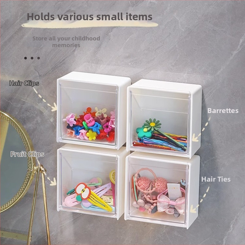 Vannas istabas sienas uzstādāma uzglabāšanas kastīte ar atveramu vāciņu, no plastmasas, modelis Q01, japāņu stils, bez urbšanas