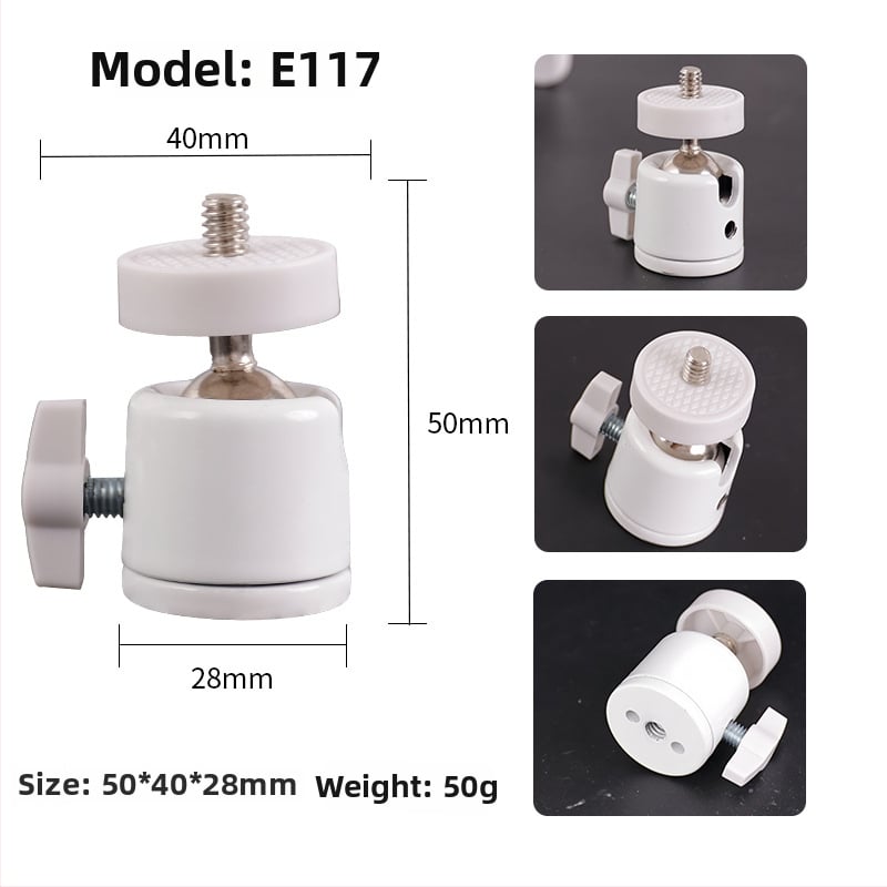Q29 pusmetalinė rutulinė galva statybai, aliuminio lydinys, 360° horizontalis sukimasis, 90° vertikalus pakrypimas, srieginis tvirtinimas