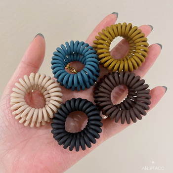 Пръстен за коса с дизайн на телефонна линия, пластмаса/смола, изпичан финиш боя, стил Япония и Корея, свободен тип, свеж и сладък, лято 2022