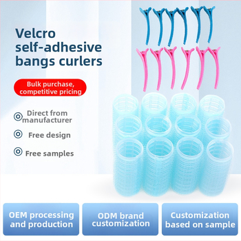 Cilindra veidošanas rīks ar Velcro pašlīmējošu frizūras rullīti — Han Rong, PP+nylon, Nylon 2.5, 12 gab. + 12 klipi