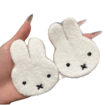 Miffy jänese plüüsist juukseaksessuaar — Velcroiga, nuku kujul, kanga materjal, armas naiste stiil, suvi 2025