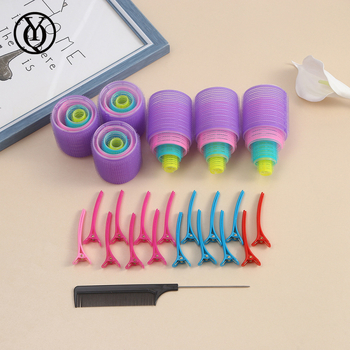 Pašlīmējošs Velcro matu ruļļi, neilona materiāls, pūkaini gaisa bangs, bez gludināšanas, pear flower curl.