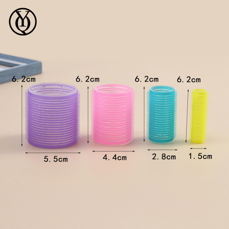 Pašlīmējošs Velcro matu ruļļi, neilona materiāls, pūkaini gaisa bangs, bez gludināšanas, pear flower curl.