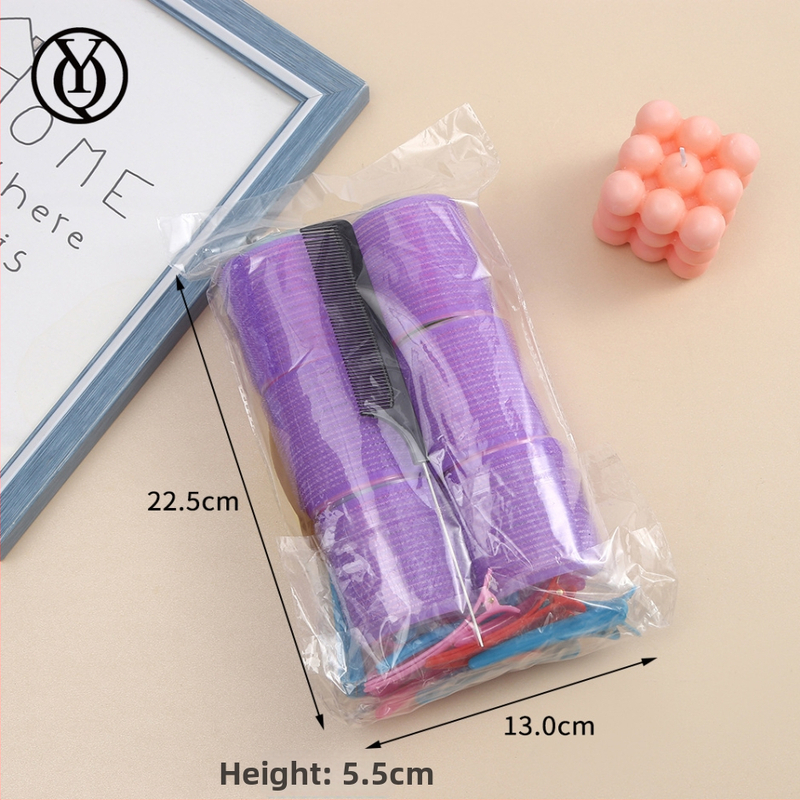 Pašlīmējošs Velcro matu ruļļi, neilona materiāls, pūkaini gaisa bangs, bez gludināšanas, pear flower curl.