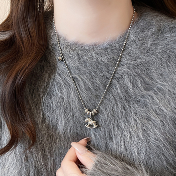 Colier din cupru cu pandantiv din cupru, lanț regulat, circumferința 51–60 cm, Iarna 2025, stil ușor de lux pentru femei