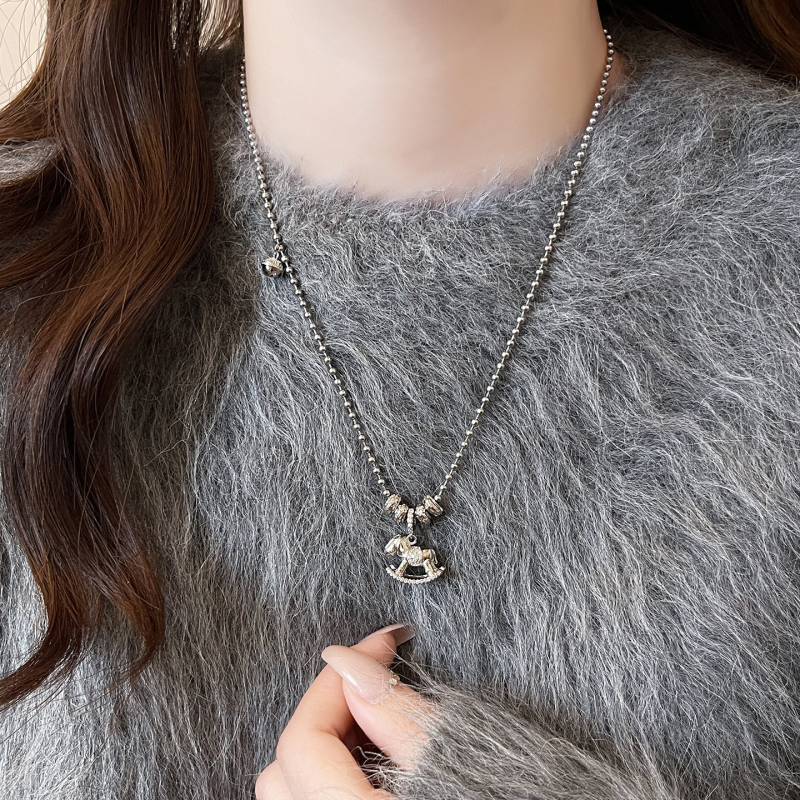 Colier din cupru cu pandantiv din cupru, lanț regulat, circumferința 51–60 cm, Iarna 2025, stil ușor de lux pentru femei