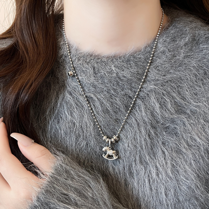 Colier din cupru cu pandantiv din cupru, lanț regulat, circumferința 51–60 cm, Iarna 2025, stil ușor de lux pentru femei