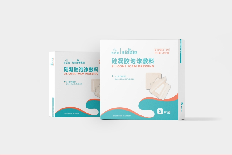 Bandaj din gel de siliciu, spumă, cu margine subțire — bandaj anti-decubit, 5 buc./cutie, Brand: Hainuo, Producător: Hubei Junyan Medical Technology Co., Ltd.