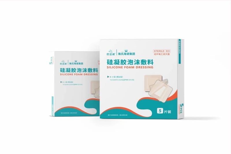 Bandaj din gel de siliciu, spumă, cu margine subțire — bandaj anti-decubit, 5 buc./cutie, Brand: Hainuo, Producător: Hubei Junyan Medical Technology Co., Ltd.