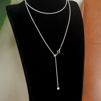 Ogrlica od srebra S925 s bubble tassel privjeskom, lanac u stilu Chopard, geometrijski privjesak, težina 3,6 g