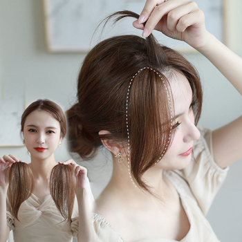 Valódi emberi hajból készült paróka középre osztott frufrokkal, diagonális francia frufrokkal – arc keretéhez illeszkedő paróka darab, természetes hatás