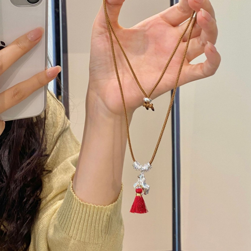 Colier din cupru și zirconiu, placare electroplată, pandant geometric, lanț 71–80 cm, unisex