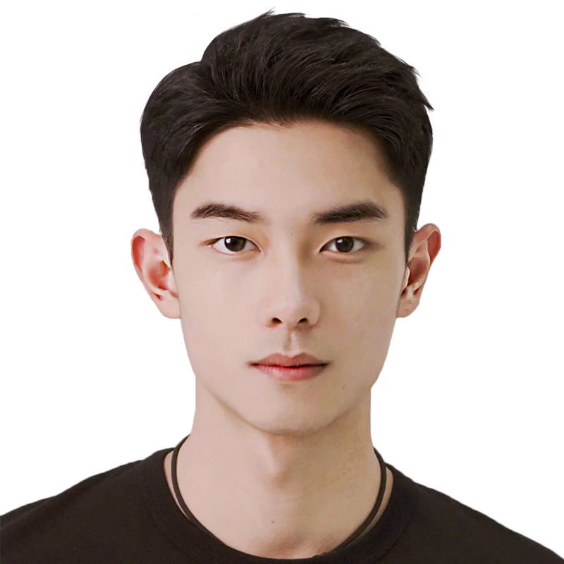 Férfi hajvonalú paróka - valódi emberi haj, teljesen kézzel készített, M-formájú elülső rész, frufru típusa: egyenes vagy ferde, növeli a homlok vonalának volumenét