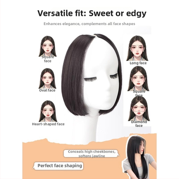 Női paróka hercegnő fazonú frufruval, valódi emberi haj selyem, természetes elülső rész, középső rész, festhető és permálható