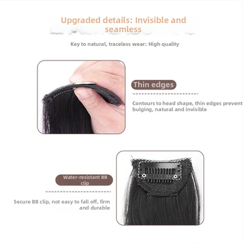 Női paróka hercegnő fazonú frufruval, valódi emberi haj selyem, természetes elülső rész, középső rész, festhető és permálható