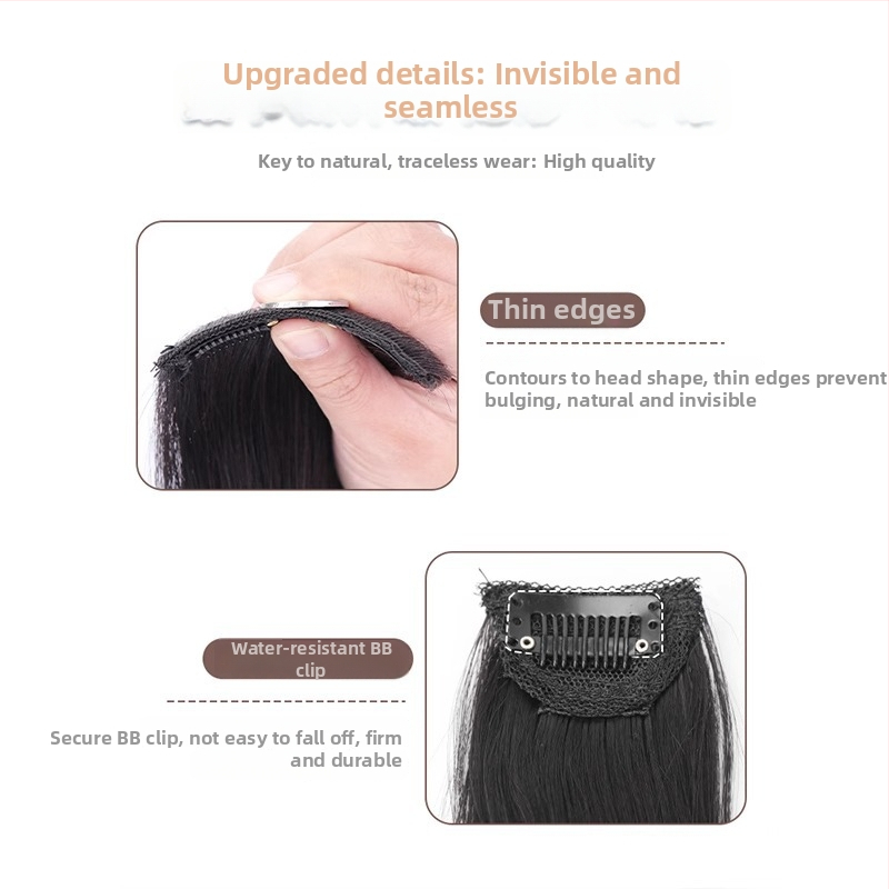 Női paróka hercegnő fazonú frufruval, valódi emberi haj selyem, természetes elülső rész, középső rész, festhető és permálható