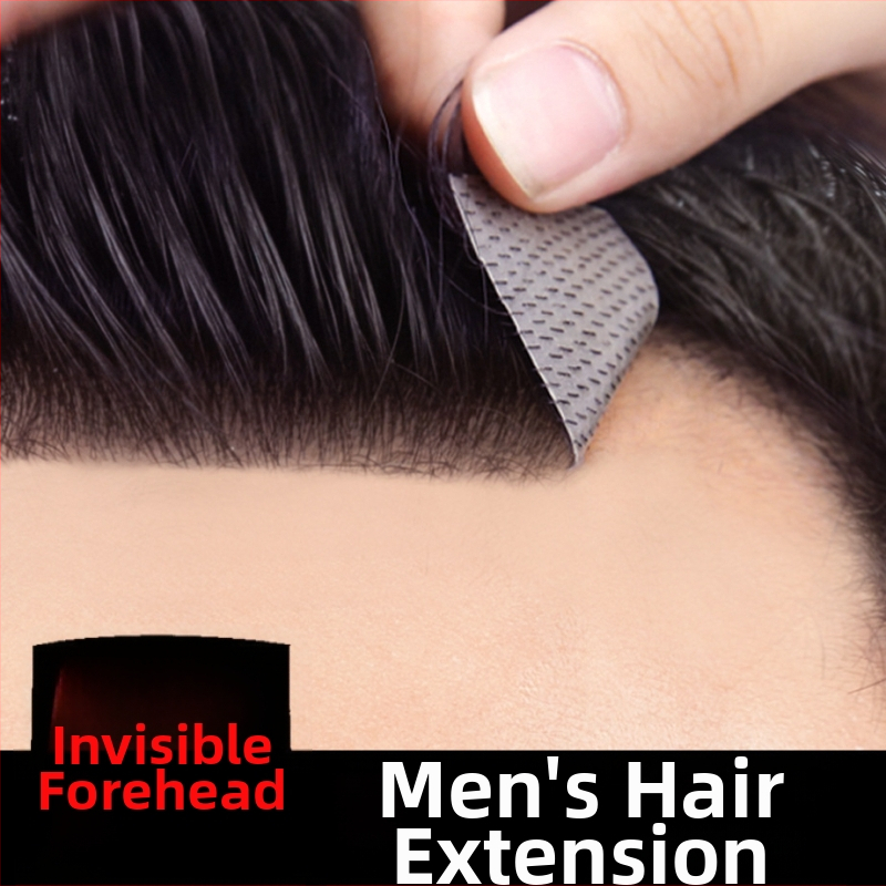 Vīriešu matu līnijas parūka ar bangs, īsti cilvēka mati, roku austā, taisnas vai slīpas bangs, piešķir apjomu uz pieres