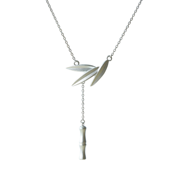 Колие — 925 сребро, мотив Бамбук, лек лукс, електроплатено, конвенционална синджира