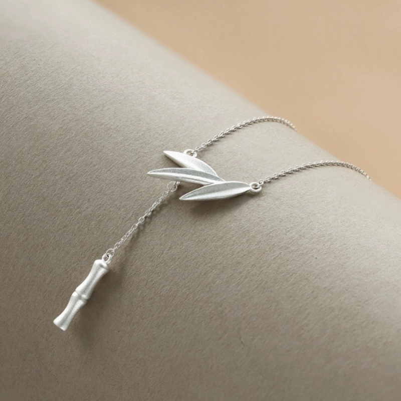 Колие — 925 сребро, мотив Бамбук, лек лукс, електроплатено, конвенционална синджира