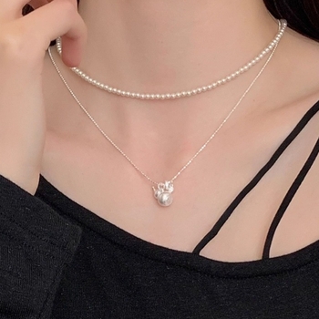 Kórejský štýl meďový geometrický náhrdelník s meďným príveskom, elektroplating, 2025