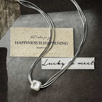 925 ezüst nyaklánc, geometriai forma, szabályos lánc, hossz 41-50 cm, könnyű luxus stílus