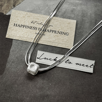 925 ezüst nyaklánc, geometriai forma, szabályos lánc, hossz 41-50 cm, könnyű luxus stílus