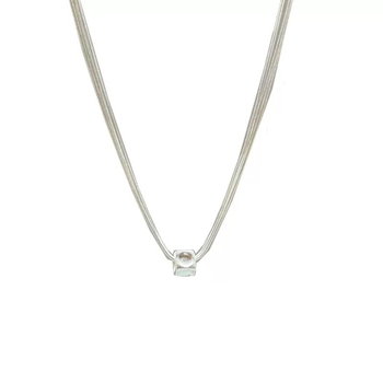 925 ezüst nyaklánc, geometriai forma, szabályos lánc, hossz 41-50 cm, könnyű luxus stílus