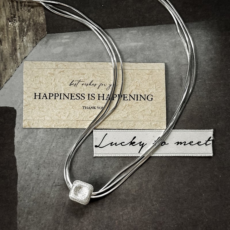 925 ezüst nyaklánc, geometriai forma, szabályos lánc, hossz 41-50 cm, könnyű luxus stílus