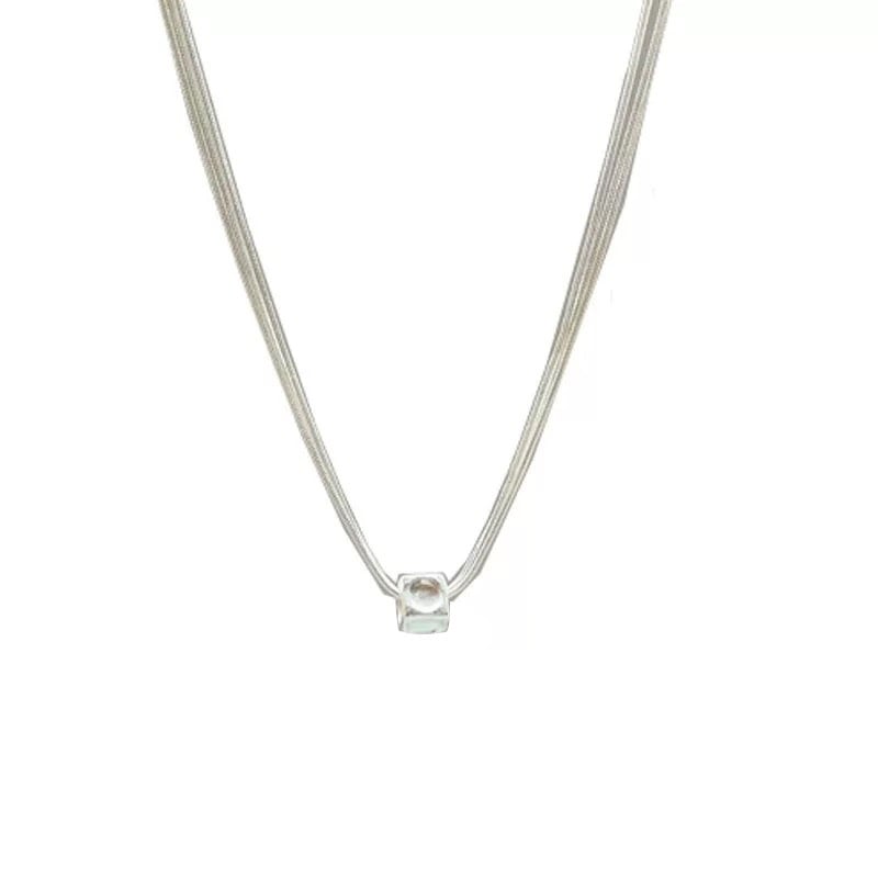 925 ezüst nyaklánc, geometriai forma, szabályos lánc, hossz 41-50 cm, könnyű luxus stílus