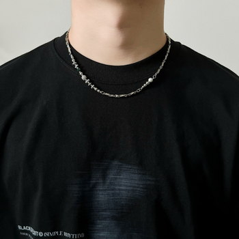 Ogrlica od titan čelika, originalni dizajn, jednostavan lanac, unisex, elektroplatirani završetak