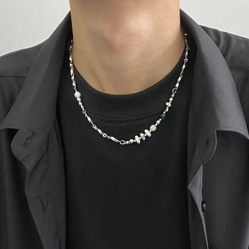 Ogrlica od titan čelika, originalni dizajn, jednostavan lanac, unisex, elektroplatirani završetak