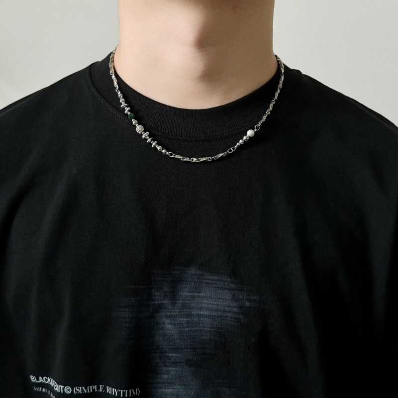 Ogrlica od titan čelika, originalni dizajn, jednostavan lanac, unisex, elektroplatirani završetak