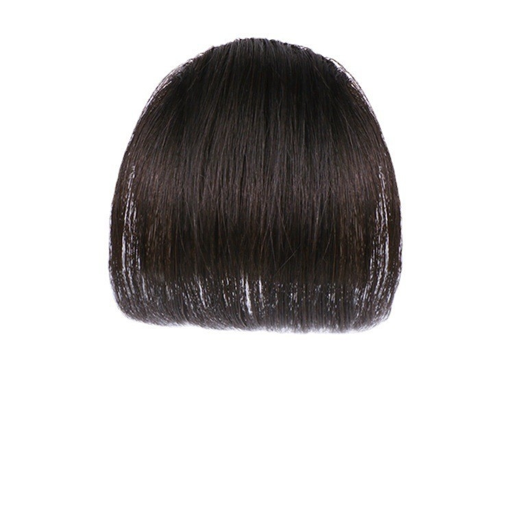 Perucă cu breton pentru femei, păr real uman, țesută manual, linie frontală fără cusături, breton în stil franțuzesc