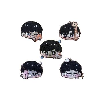 Polüesterist päähine, käsitsi tikitud karikatürikujund, naiselik stiil