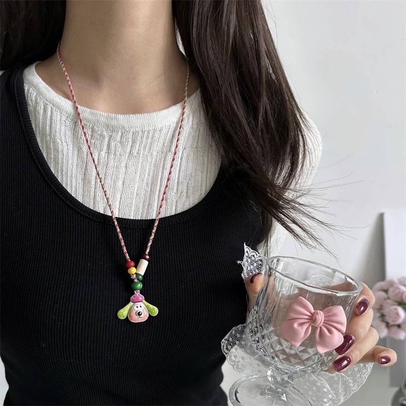 Geometrijska ogrlica od legure, pleteni lanac, ženski privjesak Dai Bamboo Jewelry
