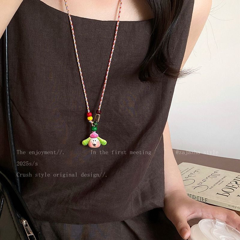 Geometrijska ogrlica od legure, pleteni lanac, ženski privjesak Dai Bamboo Jewelry